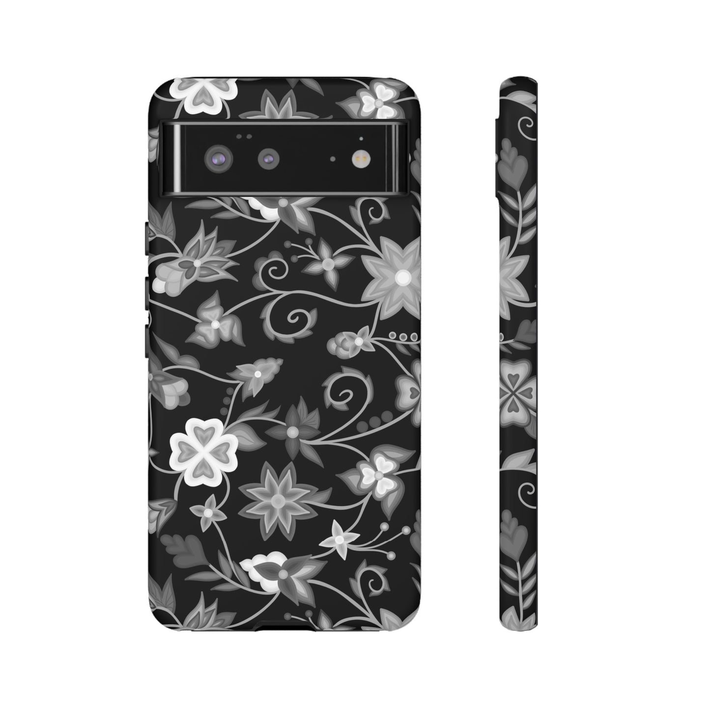 Black and White Floral Phone Case