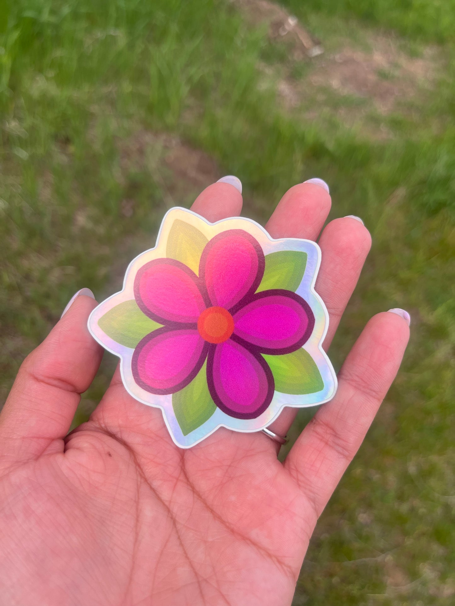 Pink Floral Sticker